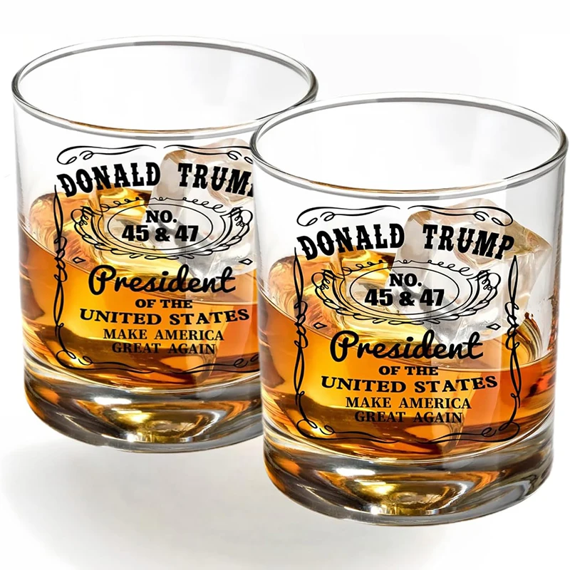 1/2/4pcs Donald-trump Presidency President Whiskey Glass Set Trump Lasers Engraved Brandy Wine Glasses For supporters Gift