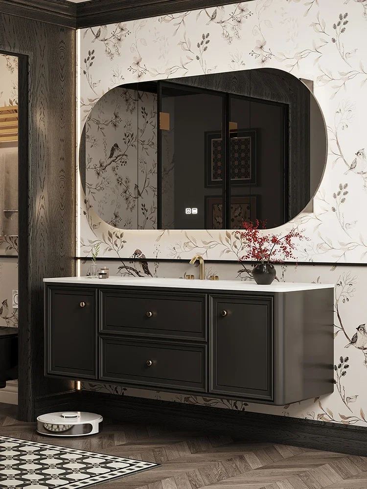 Bathroom Cabinet Combined Toilet Wash Sink Wash Basin Smart Mirror Cabinet Hot Bending Integrated Basin