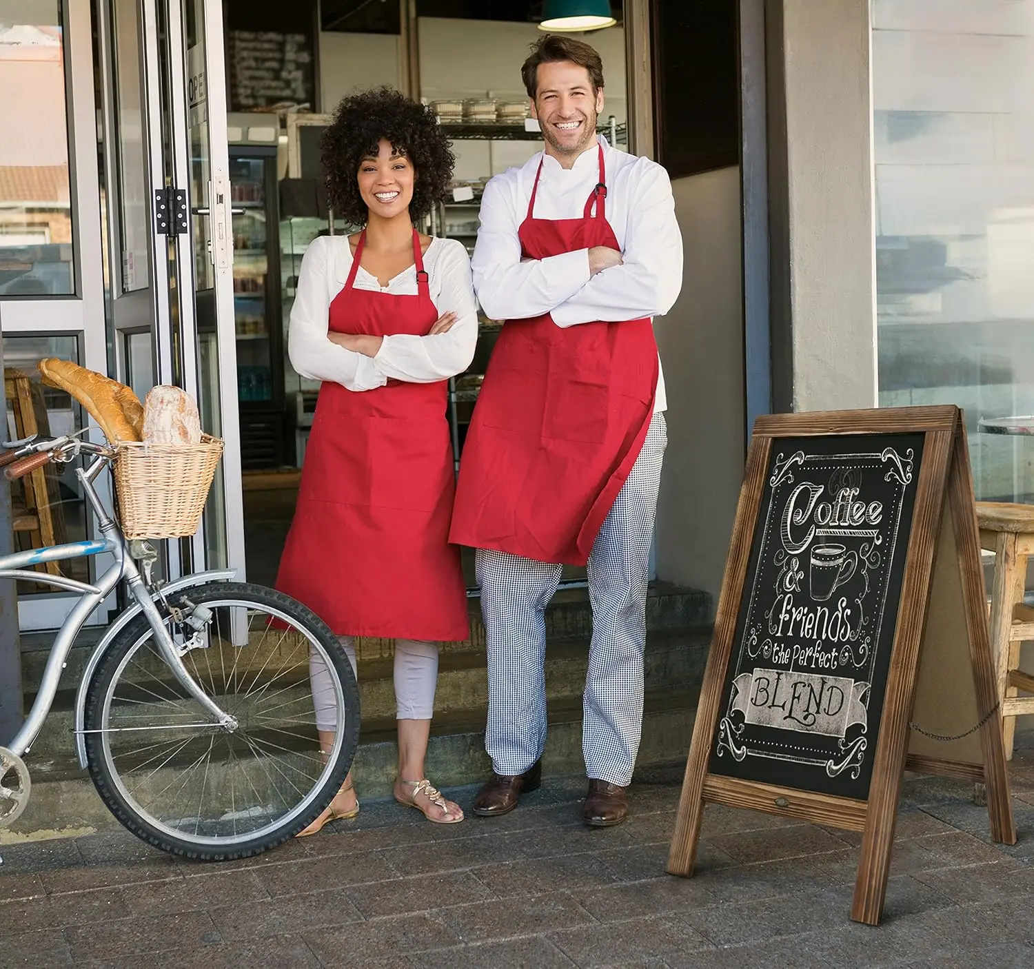 40x20 Solid Wood A-Frame Chalkboard Sign, Double-Sided Magnetic Menu Board for Restaurants Cafes Weddings