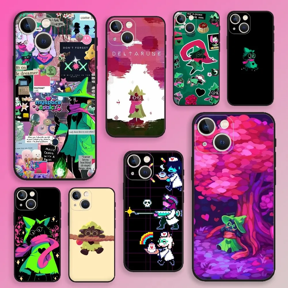 Ralsei Deltarune Phone Case For iPhone 16,15,14,13,12,11,Plus,Pro Max,XS,X,XR,SE,Mini,8,7 Soft Silicone Black Cover