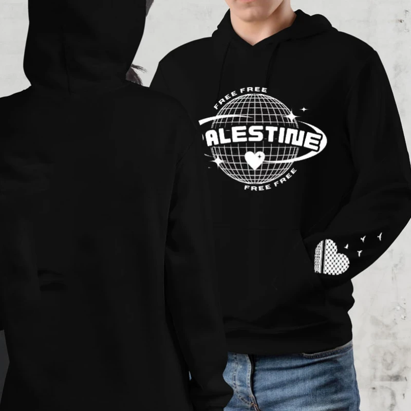 New in Hoodies & Sweatshirts Black Hoodies Palestine Merch Sticker Printing Hoody Y2k Clothes Sweatshirt Tops Palestine Hoodie