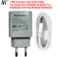 Original Charger for Blackview, EU Travel Power Adapter, Type C Cable, BV6600, BL6000 Pro, BV9900E, BV5100, BV5900, BV6600E, 18W
