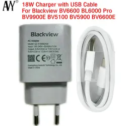 블랙뷰용 오리지널 충전기, EU 여행용 전원 어댑터, 유형 C 케이블, BV6600, BL6000 Pro, BV9900E, BV5100, BV5900, BV6600E, 18W