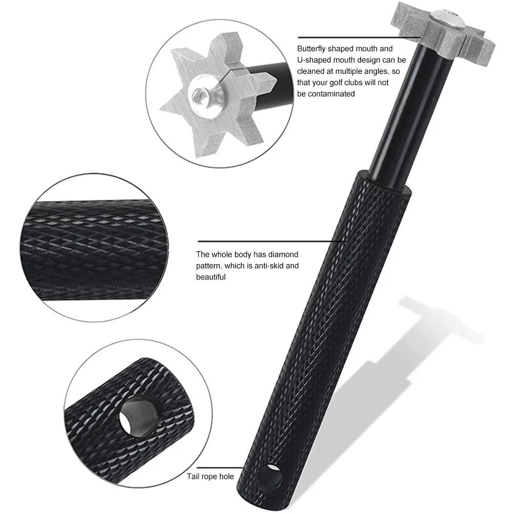 

1 Set Golf Club Groove Sharpener Tool Premium Cleaning Brush For Durability Regrooving Spring Buckle Comfortable Grip Nylon