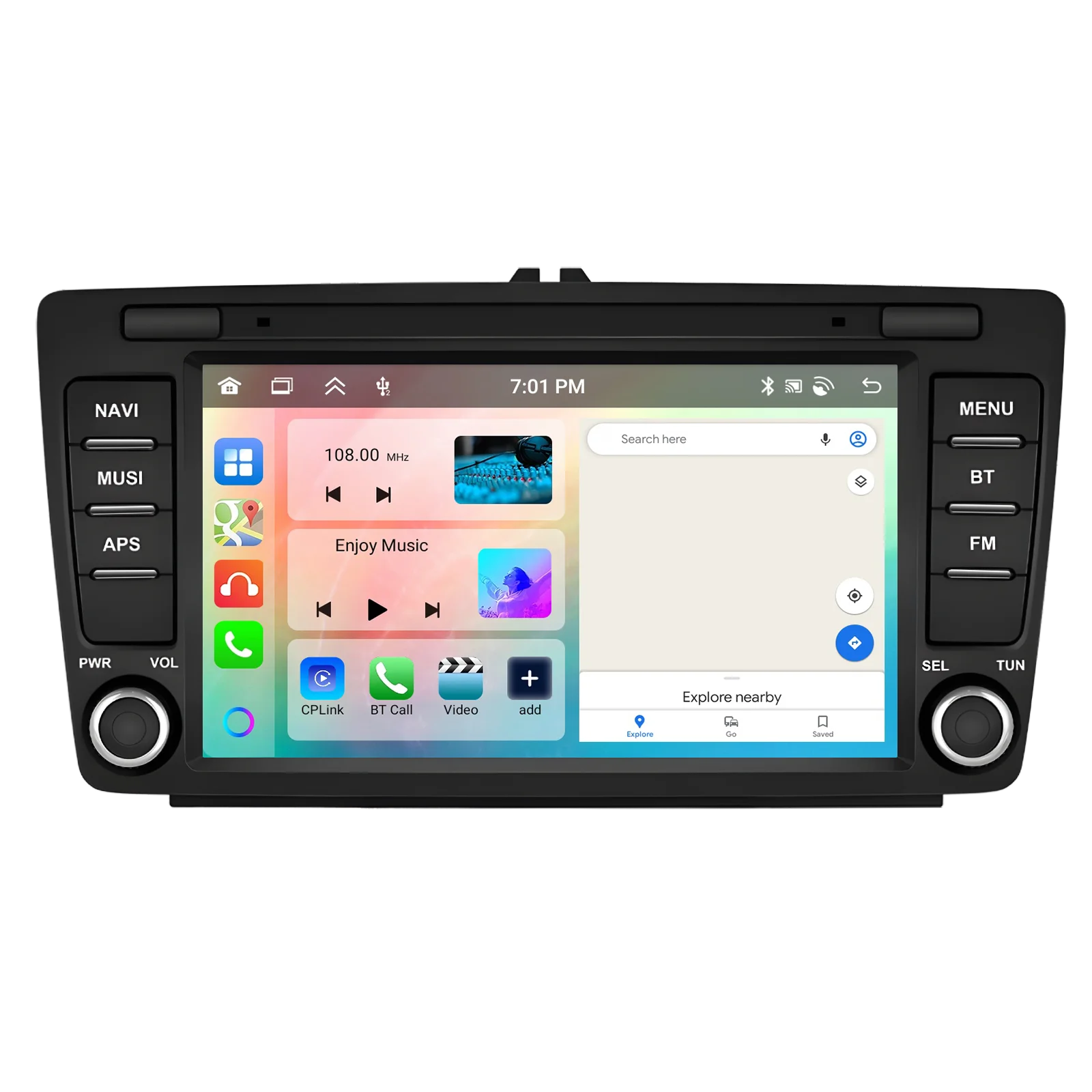 Podofo 6 + 128G Drahtlose CarPlay Auto AI Radio Android Auto WIFI GPS DSP Autoradio FM RDS BT multimedia-Player Für Skoda Octavia II