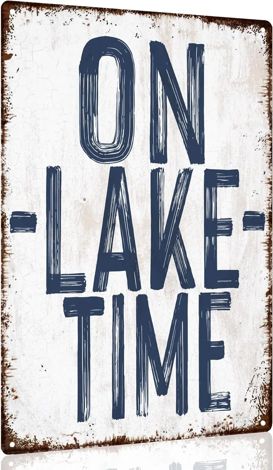 Lake House Decor,Lake Life Sign,Vintage Metal Lake Wall Art,On Lake Time, -aluminum sign