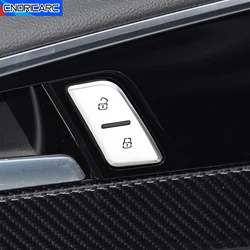 Car Door Unlock Switch Button Cover Stickers For Audi A4 B9 A5 2017-2021 Aluminium Alloy Trim Interior Auto Accessory Decoration