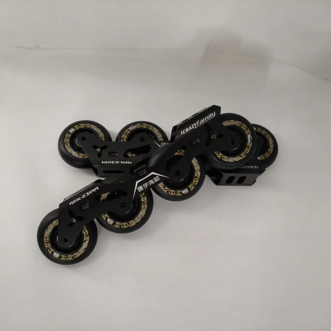 1 Pair Skates Base 231mm Skate Frame 72-76-76- 72mm 85A PU Wheels & Bearings for Inline Slalom Sliding Skating Adult Kids Skates