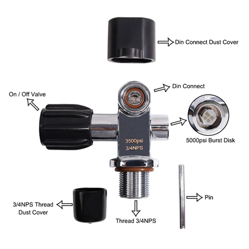 TUXING-Regolatore del cilindro della valvola per immersioni subacquee, stazione di riempimento del serbatoio dell\'aria, filettatura dell\'adattatore
