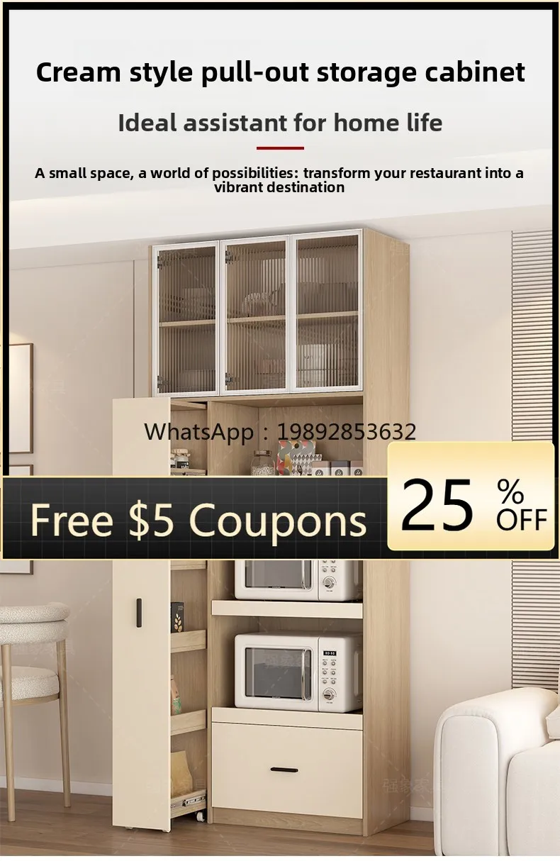 

ZC Custom Sideboard Wall-Mounted Integrated Kitchen Storage Cabinet Appliance Organizer Shelf