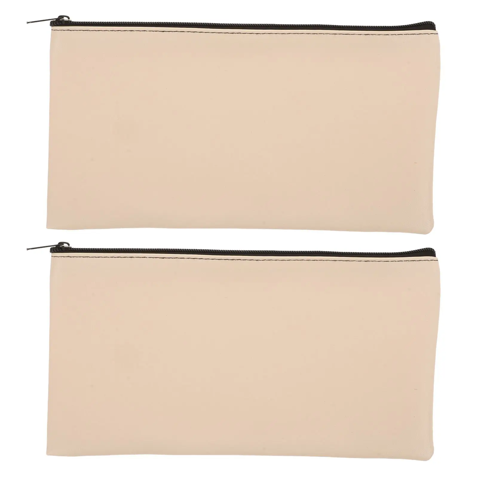 

2 Pcs Bill Folder PU Cash Bag Zippers Money Organizer Pencil Pouch Envelopes Storage Wallet Travel Saving