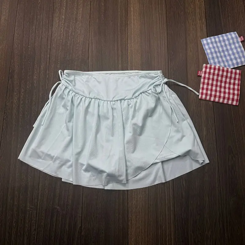 Nova moda conjunto de biquíni feminino saia de cintura alta 3 peça maiô sexy mini saia sem costas tanga maiô