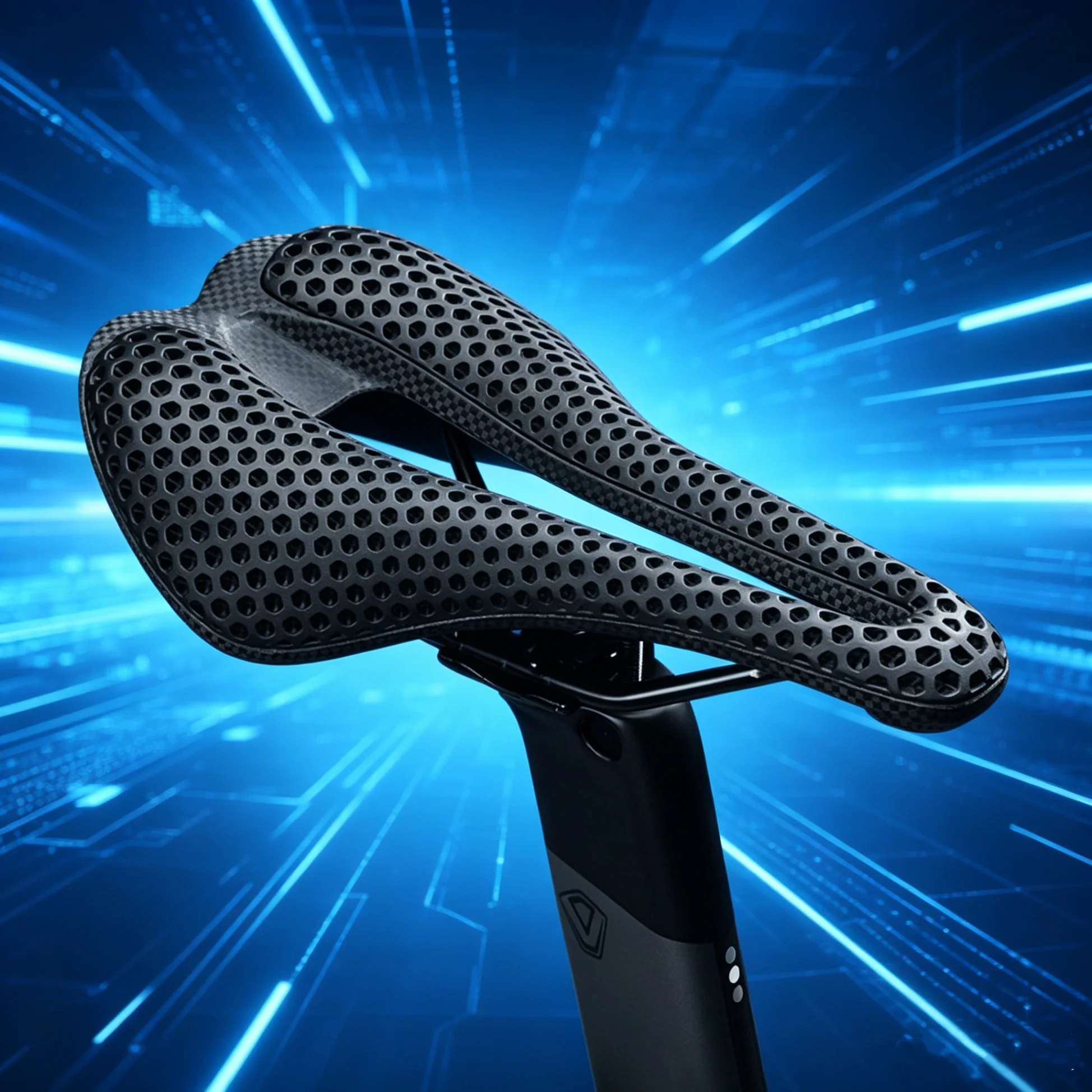 3D Printed Ultra Light Carbon Fiber Bike Saddle, Hollow Breathable Bicycle Seat Cushion for Road Bike & Mountain Bike