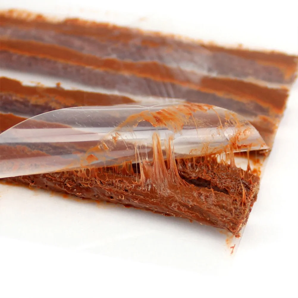 5 conjuntos de tiras de reparo de pneus selador para carro motocicleta scooter bicicleta sem câmara de ar kit de correção de punção marrom ferramenta de manutenção