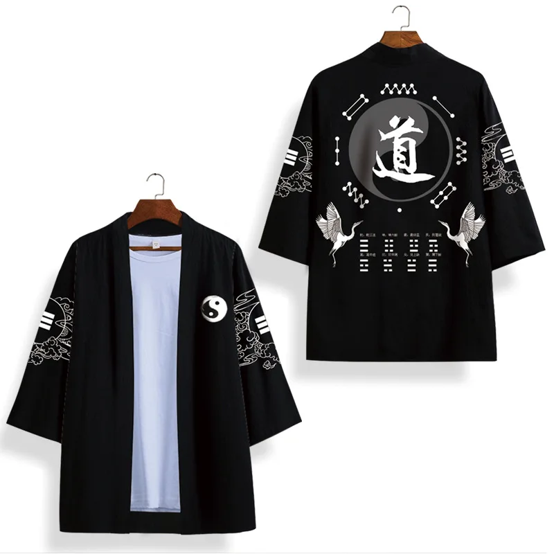 

Tai Chi Kimono Cosplay Samurai Haori Obi Women Men Cardigan Beach Yukata Costume Japanese Streetwear Traditional Jacket Clothes