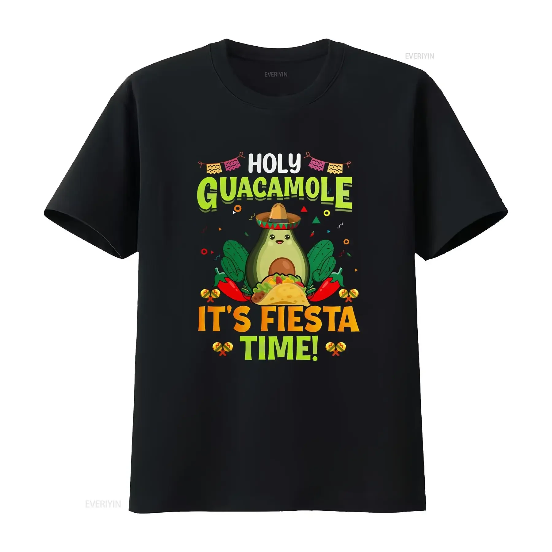 

Футболка Holy Guacamole It's Fiesta Time Fun Avocado Taco Party Cinco de Mayo Celebration Cute Foodie винтажная стираная графика