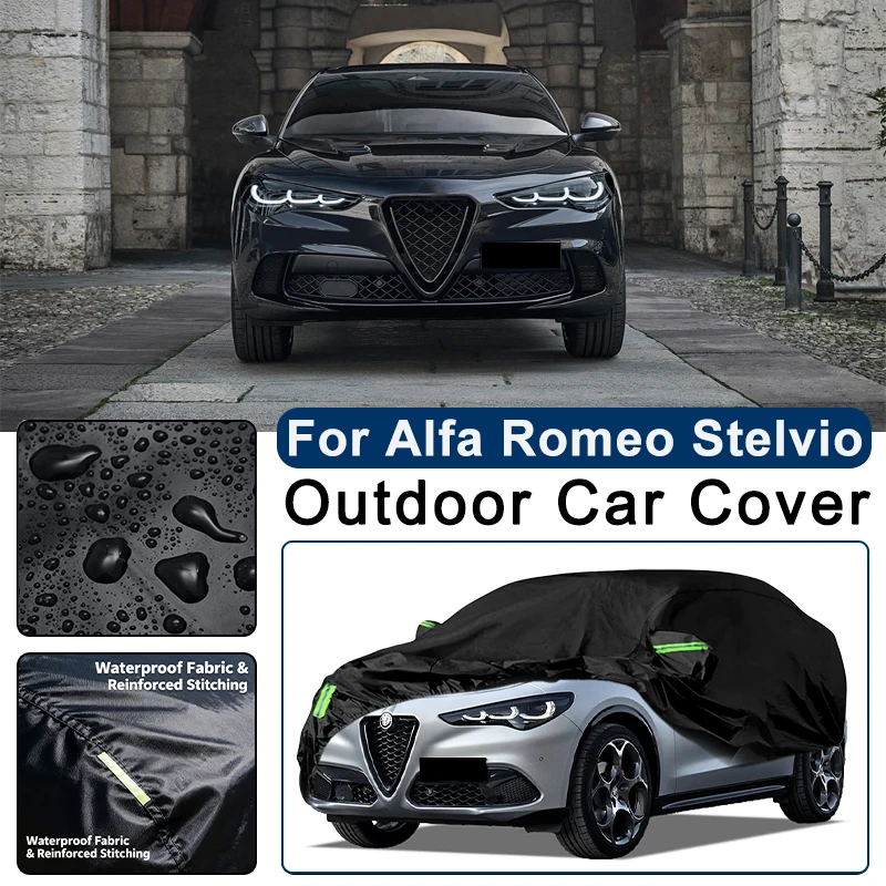 

Outdoor Car Cover Waterproof Dustproof UV Sun Protection, Full Car Protector Exterior Accessories For Alfa Romeo Stelvio 949