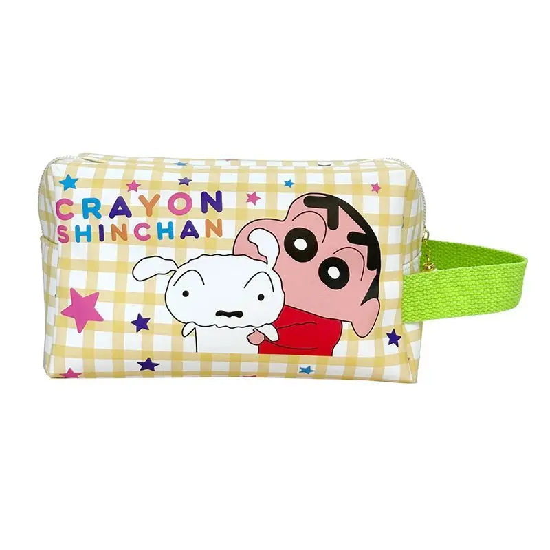 Crayon Shin-chan bedrucktes, farbblockiertes Federmäppchen, tragbare Handtasche, Kosmetiktasche mit großem Fassungsvermögen für den täglichen Gebrauch beim Pendeln.
