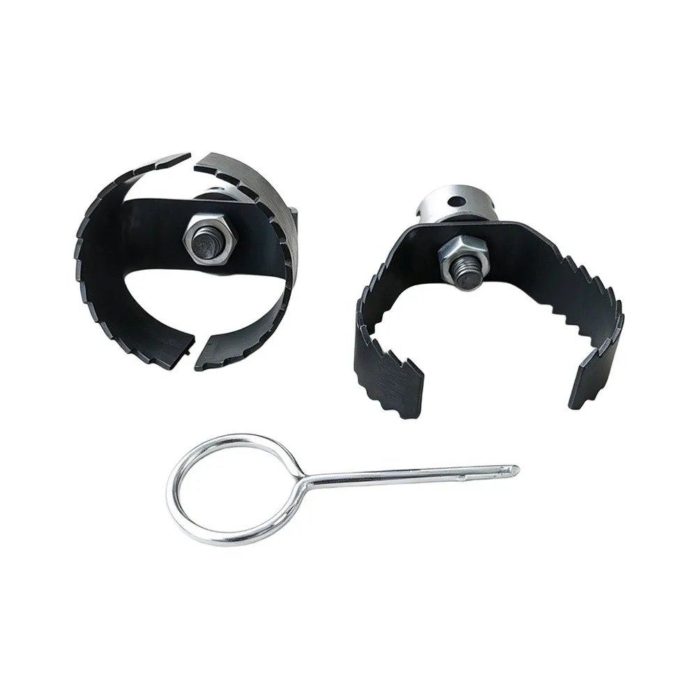 2 Pcs Steel Drain Auger Heads With Wrench For Pipe Cleaning Sewer Rod Attachment Set H'eavy Duty Plumbing Tool