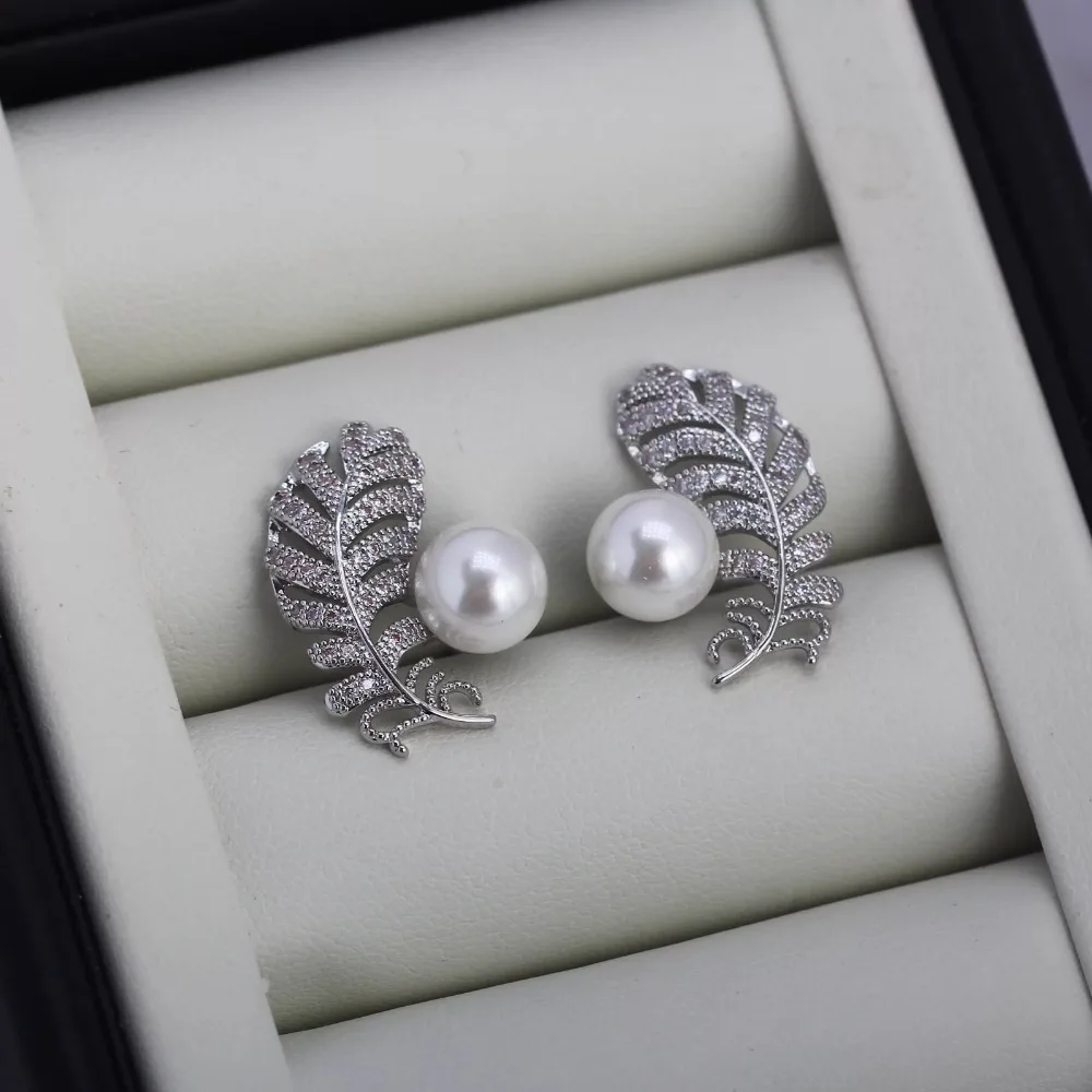 

10PCS S925 Sterling Silver Needle 18K Gold Wrapped Plated Brass Earring Settings Diy Jewelry Pearl Earrings Accessories