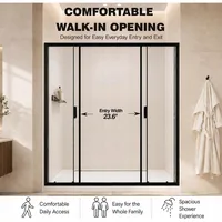 58-60" W x 72" H Four Sliding Semi-Frameless Glass Shower Door 5