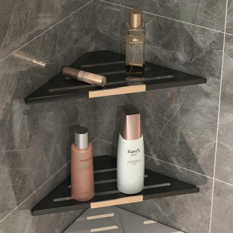 Minimalist Bathroom Corner Shelf Aluminum Shower Shelves Triangle Rack Shampoo Holder Holders Bathroom Organizer Accessories