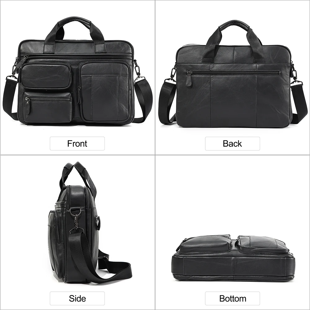 JOYIR-maletín de negocios de piel de vaca para hombre, bolso de hombro para ordenador portátil de 15,6 pulgadas, bandolera de oficina