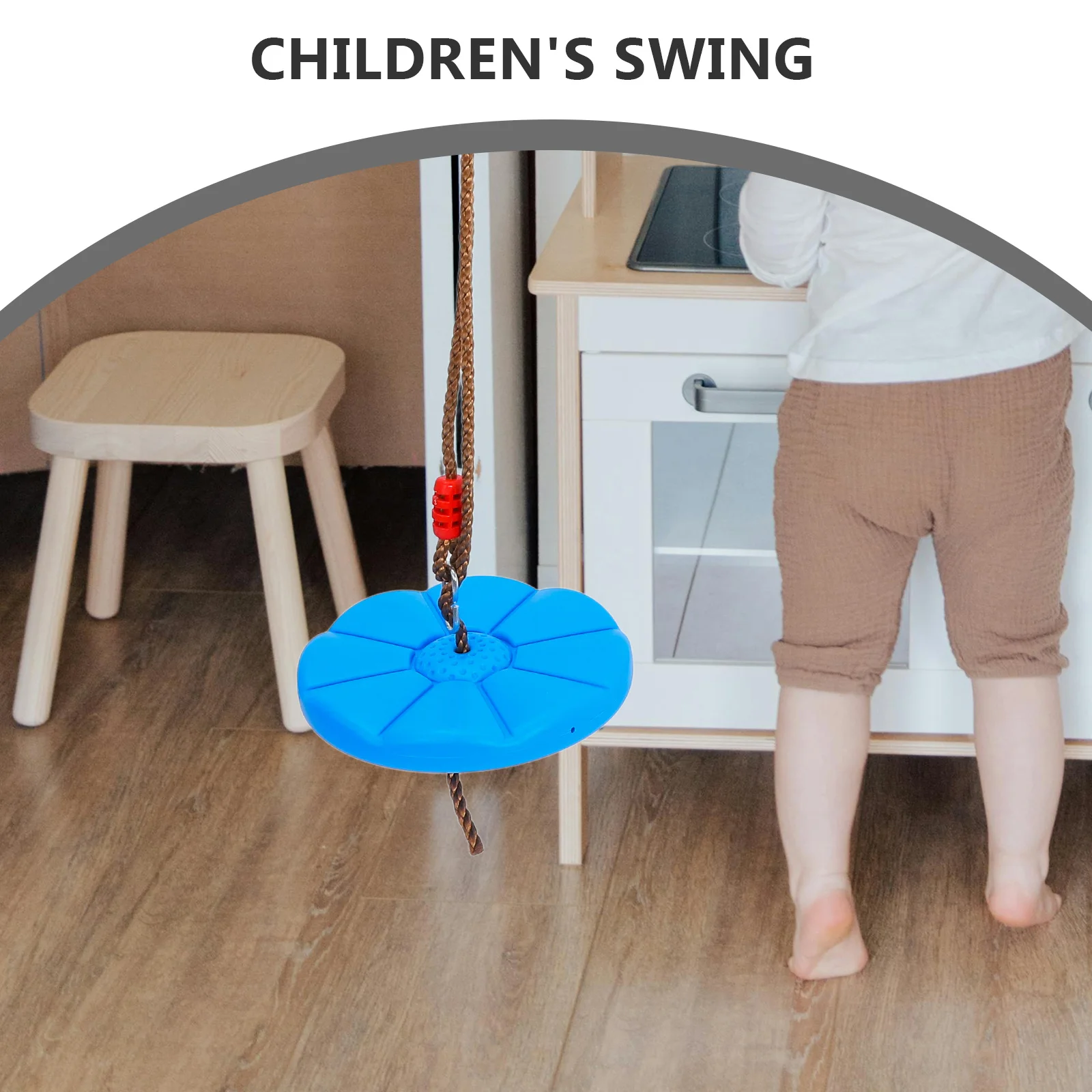 1 Set Sedia a fiori ottagonale Durevole in ferro PE per interni ed esterni Giochi per bambini Giardino Cortile Altalena sospesa in plastica per parco giochi sull'albero