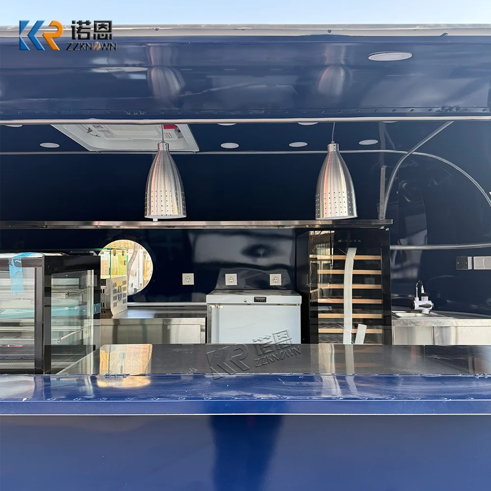 Luxury Colorful Commercial Food Truck Pink Food Trailer Outdoor Mobile Food Truck Trailer with Concession Window