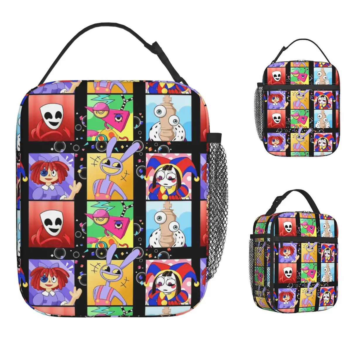 

Digital Circus Lunch Bag Fashion Lunch Box For Unisex Travel Portable Insulated Cooler Bag Oxford Print Thermal Lunch Bags