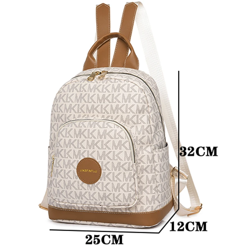 New Famous Women\'s Retro Print Design Backpack Large Capacity Anti Theft Anti Splash Backpack Premium High Quality PU School Bag