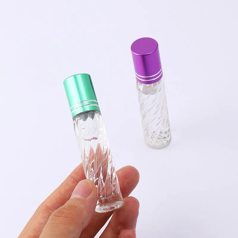 4ml Perfume Bottle Mini Empty Ball Bearing Bottle Transparent Glass Cosmetic Dispenser Portable Travel Refillable Container