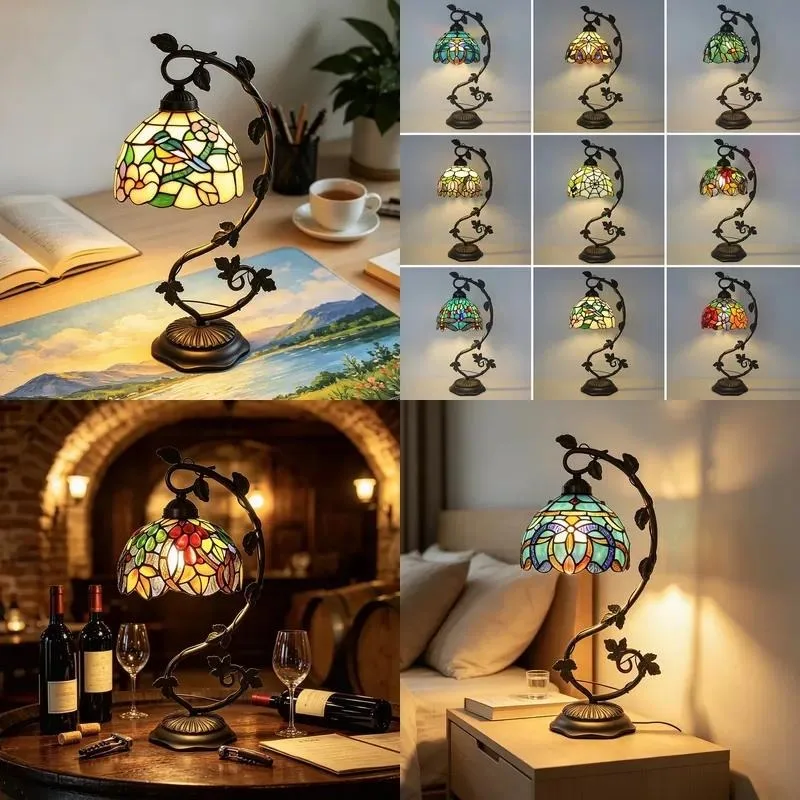 for European bedside table lamp high-end luxury nostalgic classic creative warm non-electric ambient light learning lamp