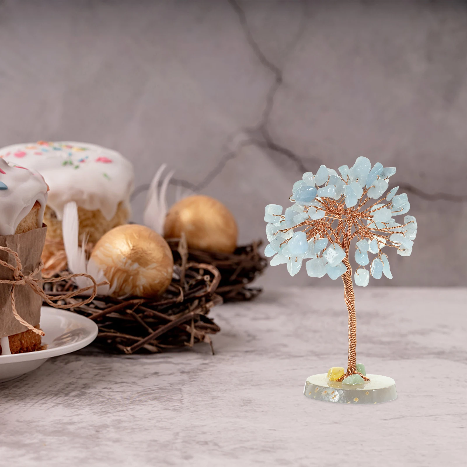 

Exquisite Ornament Desktop Decor Home Craft Adornment Delicate Crystal Gravel Tabletop Decoration Living Room Office Fortune