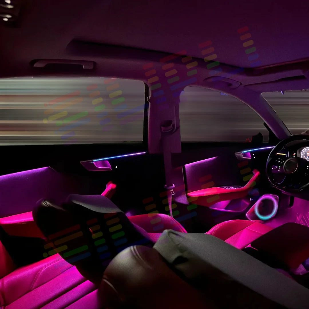 شريط LED داخلي للسيارة مع 64 لونًا ميزات تعديل وضع الإضاءة المتعددة لسيارة Toyota Camry 5 2001 2002 2003 2004 2005 2006