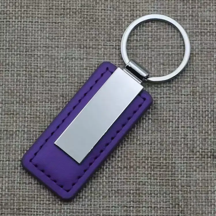 Einfacher Leder-Schlüsselanhänger, rechteckig, Edelstahl, Metall, Herren-Schlüsselring, Auto-Geschenk, Schlüsselanhänger, exquisiter Modeanhänger, Großhandel – Detail 13