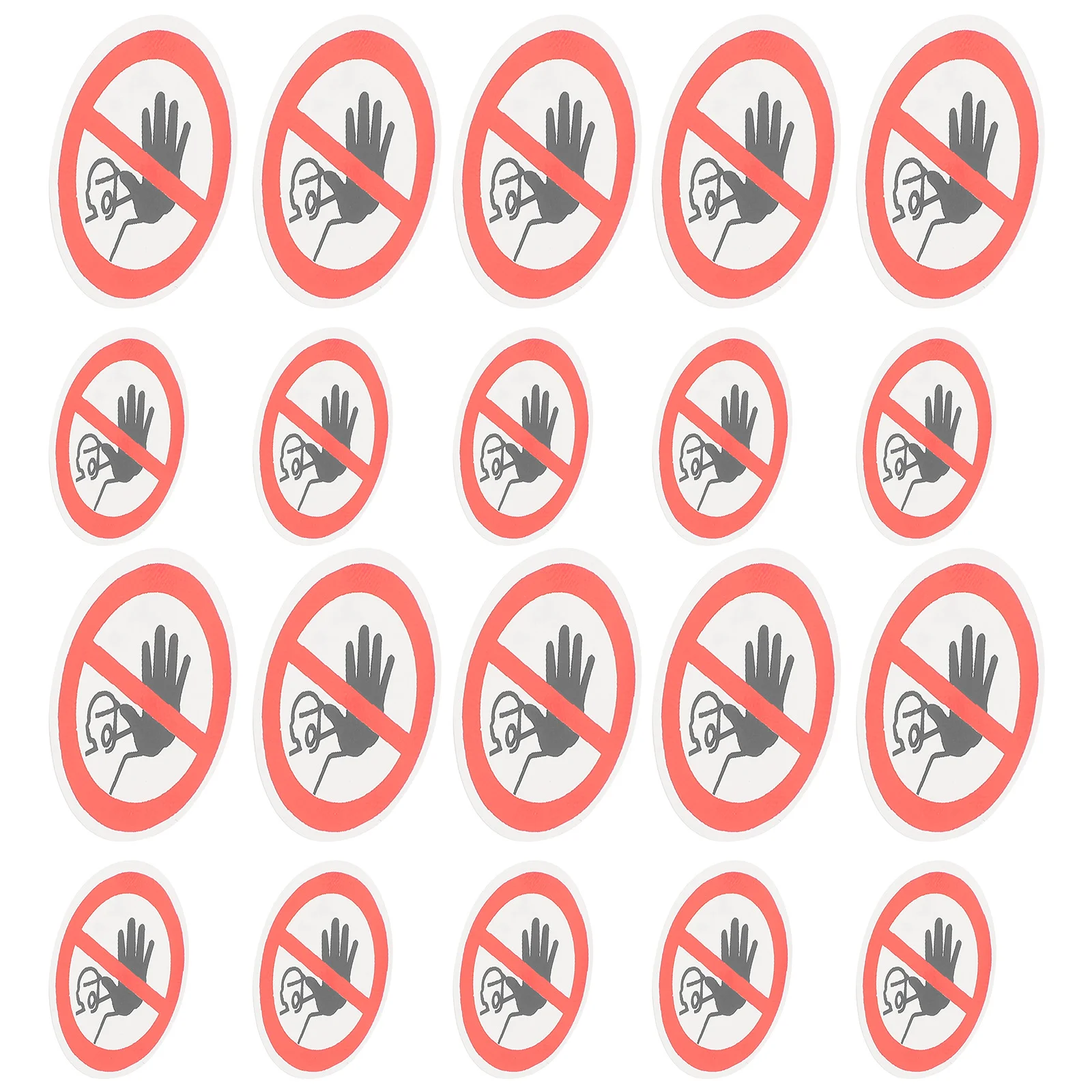 

20 Pcs Self-adhesive Logo Stickers No Entrance Warning Sign Not Enter Label Pvc Labels