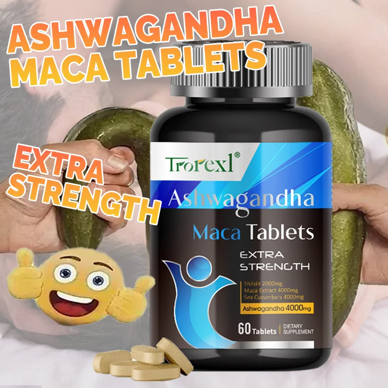 Organic Ashwagandha & Maca Pills Supports Reproductive Health Natural Energizer