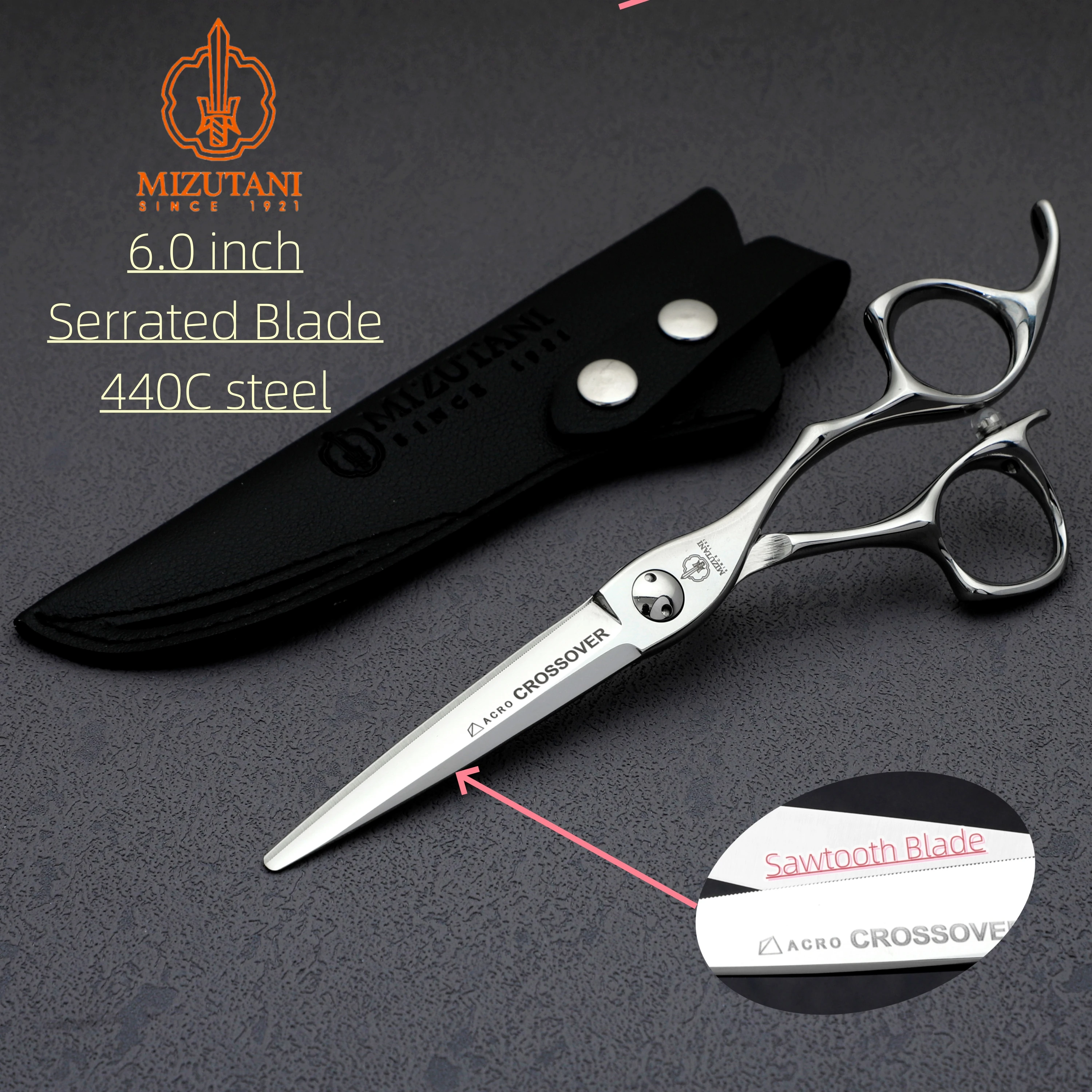 MIZUTANI Serrated blade sissors Professional thinning sissors 5.5 and 6.0 inch 440c steel tools High-end barbershop accessories