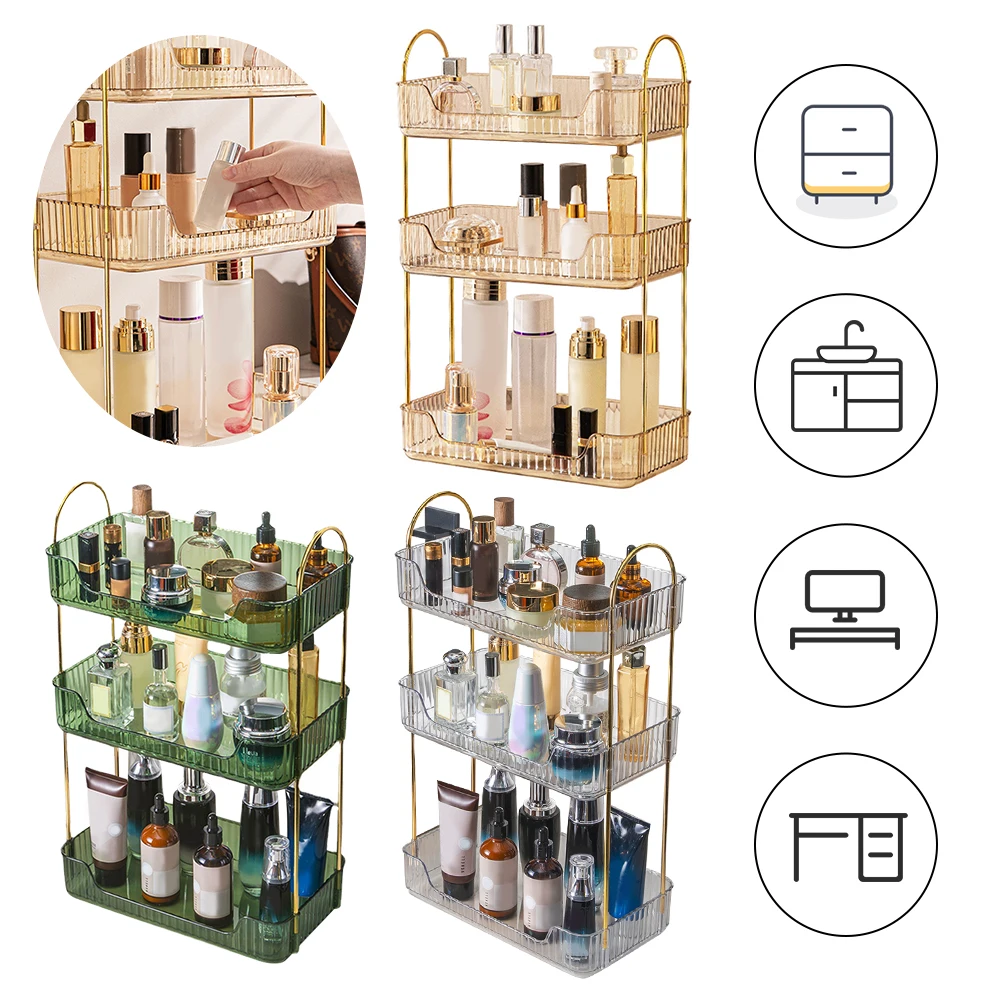 3 Layers Skincare Cosmetics Holder Large Capacity Desktop Skincare Rack Multifunctional for Cosmetics Perfume Jewellery