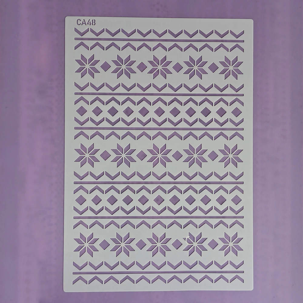 1Pc Christmas Snowflake Geometric Cake Stencil PET Food Grade Hollow Template for Wedding Birthday Party Cookie Fondant Decor
