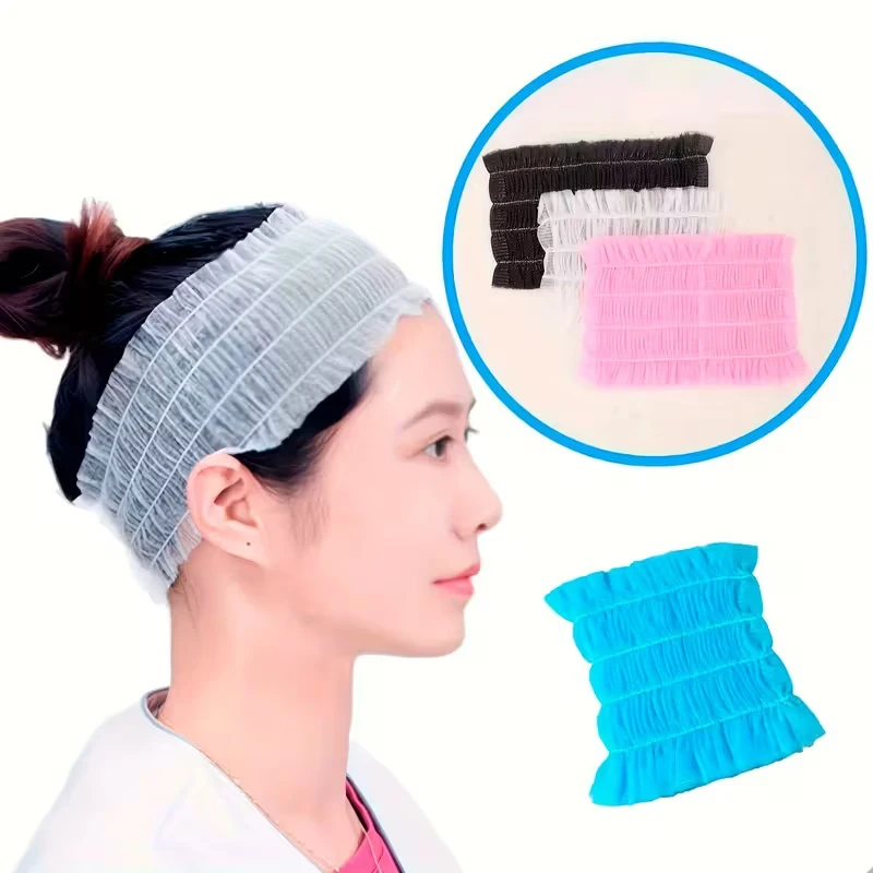 New 20/50/100pcs Disposable Spa Headbands Soft Non- Elastic Facial Hair Bands For Sauna, Facial Cleansing, Skincare & Makeup - Image 4