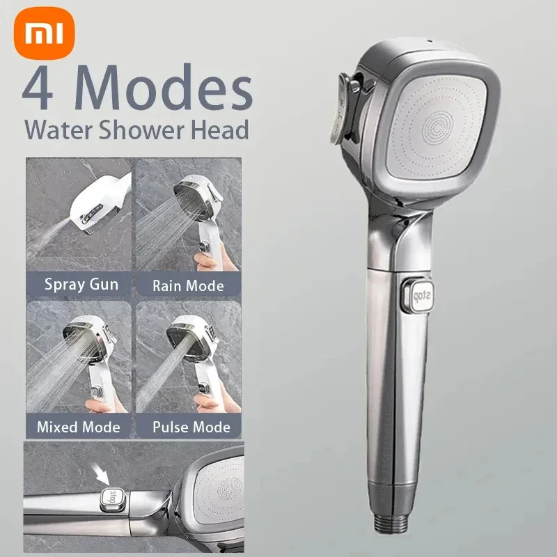 Xiaomi High Pressure Showerhead Water Saving 4-Modes Shower Heads New Adjustable Water Massage Sprayer Home Bathroom Accessories