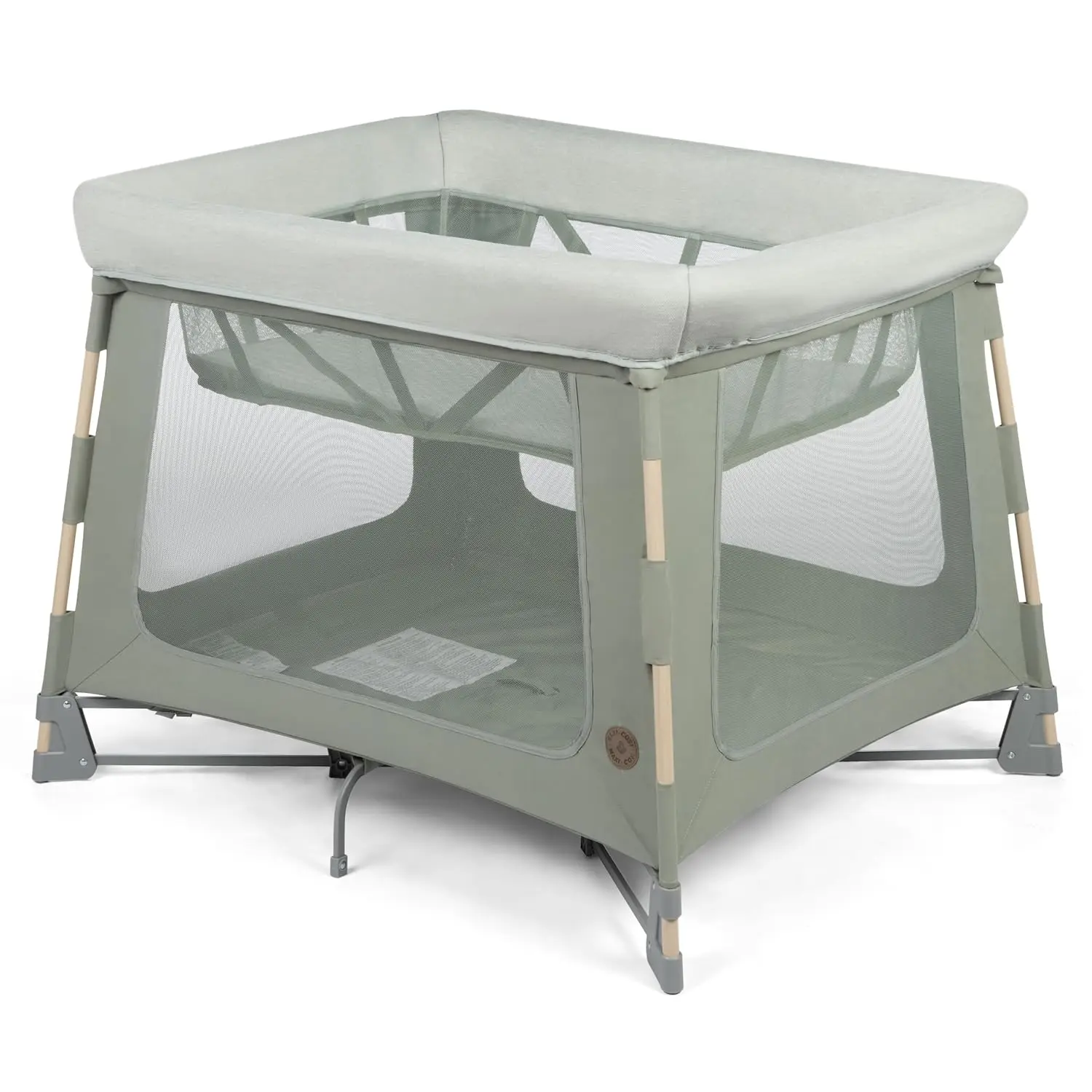 Play Yards, Pack and Play with Bassinet - Portable Playpen for Babies and Toddlers, Classic Green