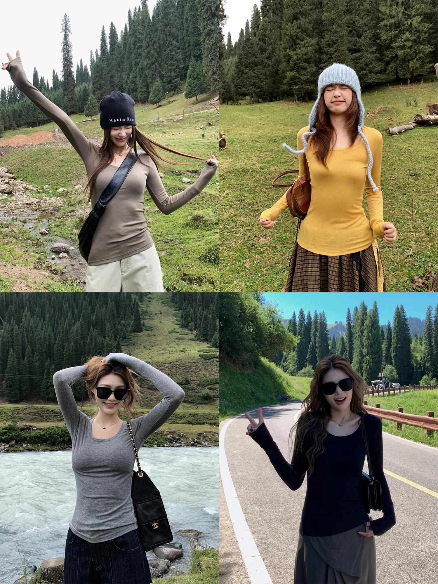 

Удобная матовая футболка из шелковой шерсти, женская осенняя универсальная трикотажная повседневная универсальная футболка U-Ne Long Sve