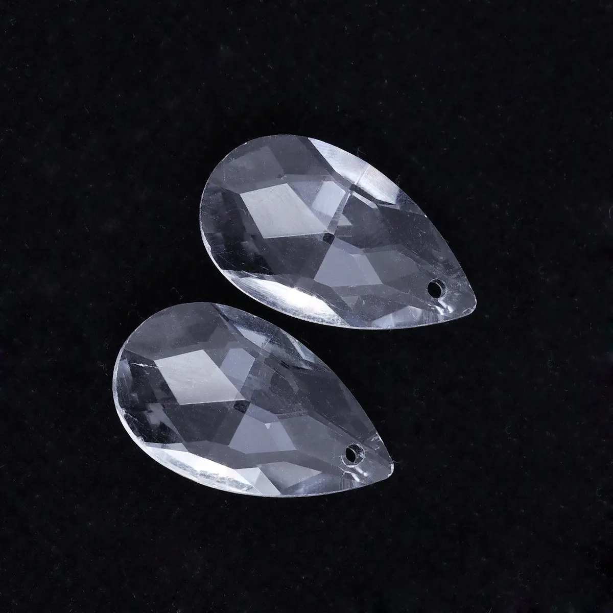 12Pcs Clear Glass Crystal Chandelier Prisms Pendants 28Mm Reflective Hanging Decorations for Wedding Curtains Ceiling Lights