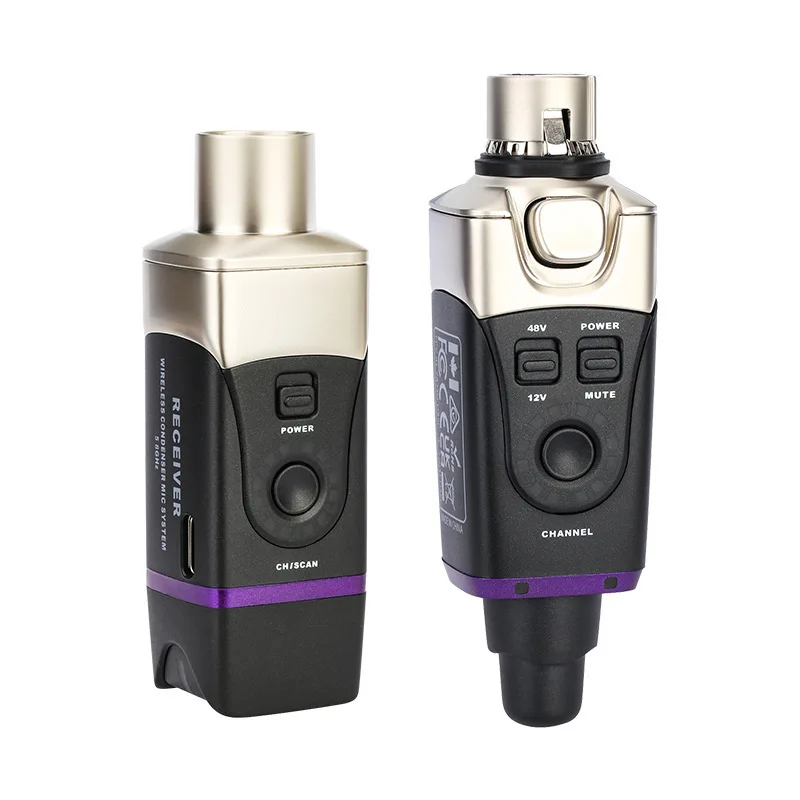 Wireless Microphone System Condenser Mic Transmitter Receiver, Bluetooth, for Live Performance, Studio Recording