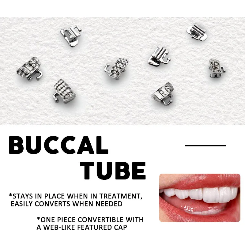 80pcs/Box 0.022 Dental Orthodontic Buccal Tube 1st Molar Bondable Single Convertible MBT Roth