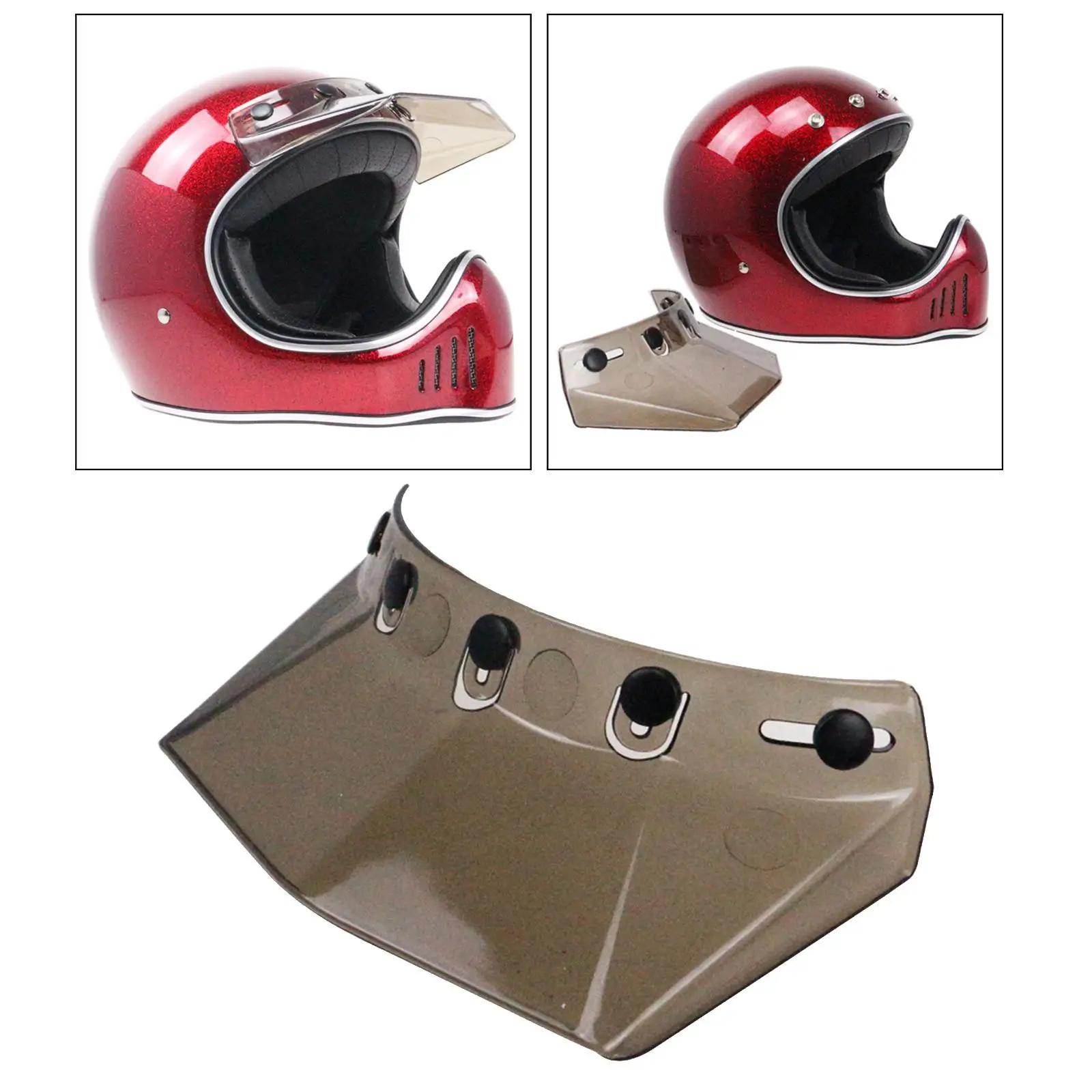 Universal Motorcycle Helmet Visor Peak Protector Hard PC Lens Protection for Men’s Motorbike Helmet Accessories