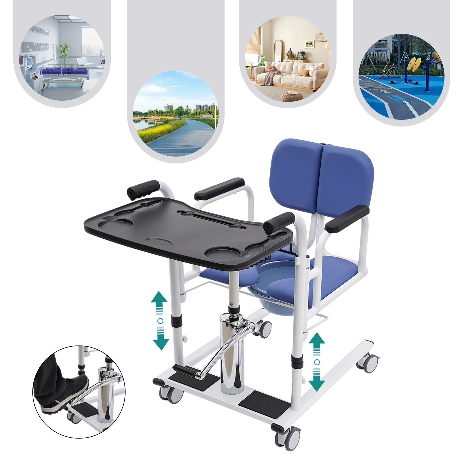 

Patient Lift Transfer Chair,Hydraulic Patient Lift Nursing Chair , Portable Transport Wheelchair,ydraulic Patient Lift for Home